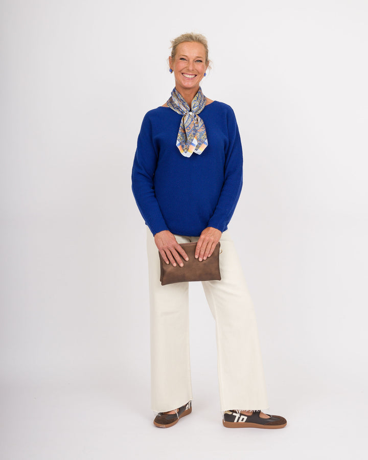 Heart of Pine Linda Long Sleeve Sweater - Electric Blue