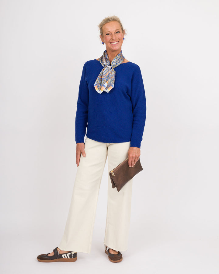 Heart of Pine Linda Long Sleeve Sweater - Electric Blue