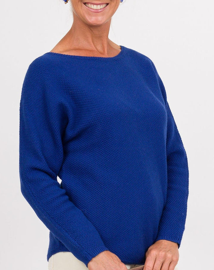 Heart of Pine Linda Long Sleeve Sweater - Electric Blue