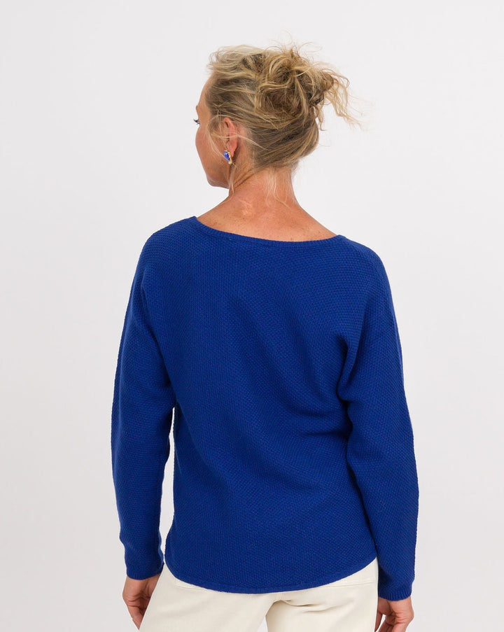 Heart of Pine Linda Long Sleeve Sweater - Electric Blue