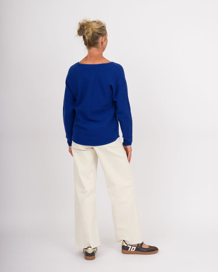 Heart of Pine Linda Long Sleeve Sweater - Electric Blue