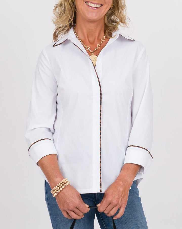 Zula Leopard Trim Top
