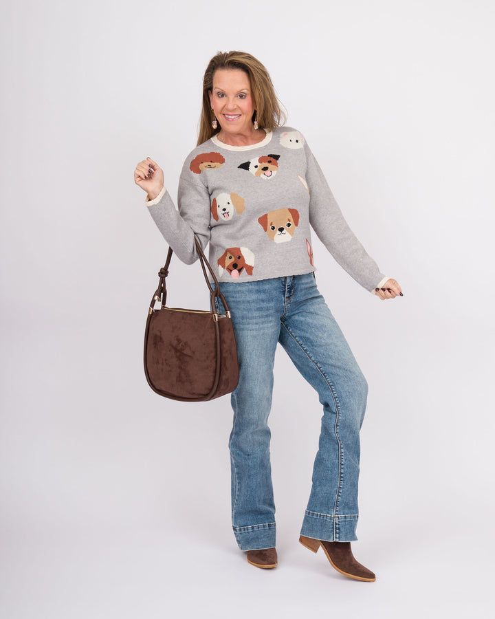 Dog Scallop Trimmed Sweater