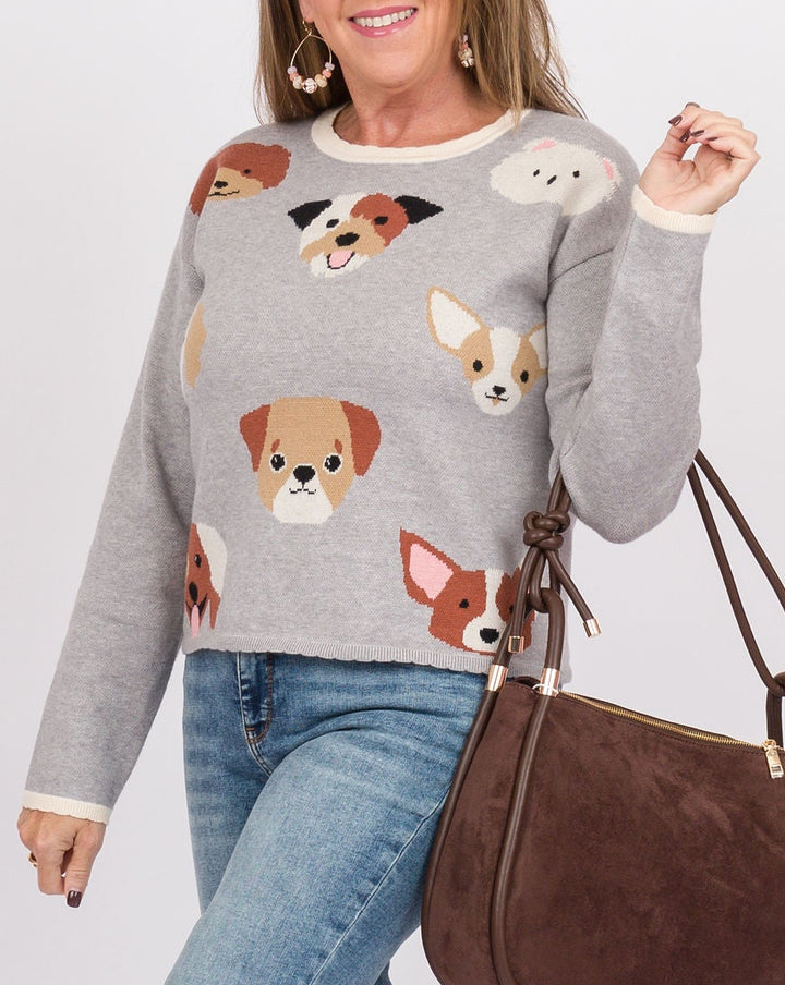Dog Scallop Trimmed Sweater