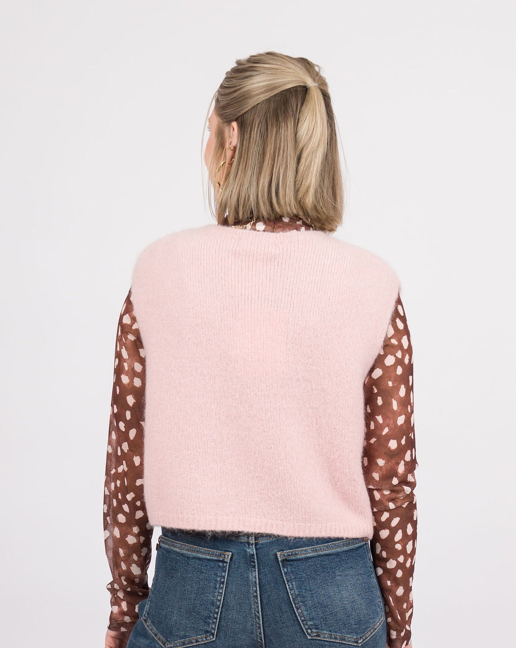 Christina Sleeveless Vest - Light Pink