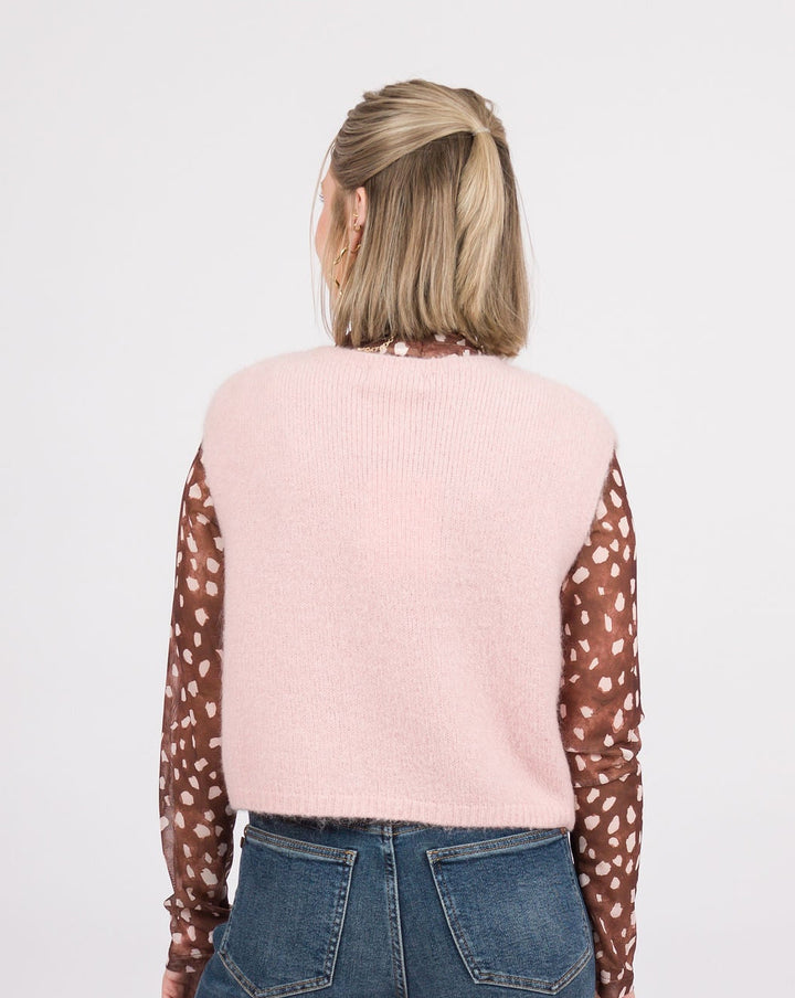 Christina Sleeveless Vest - Light Pink