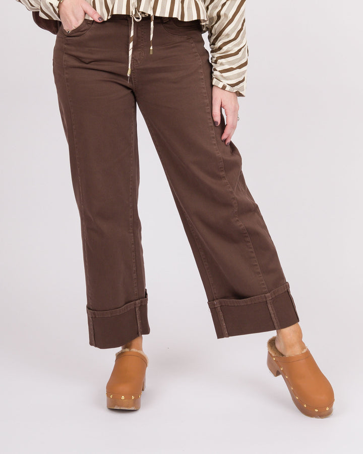 Avante Wide Ankle Pants - Chocolate