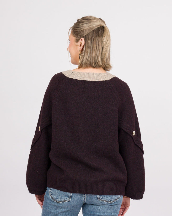 Mochaccino Button Sleeve Sweater