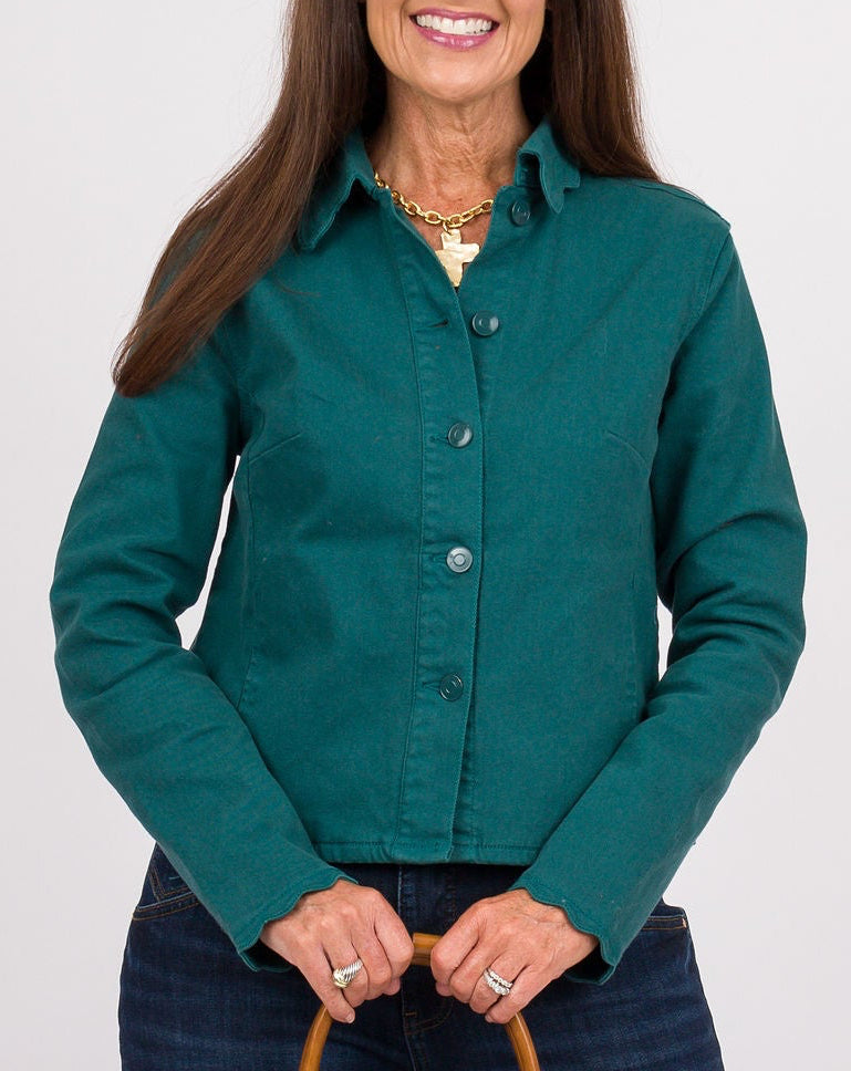Heart of Pine Marcella Denim Jacket - Rain Forest