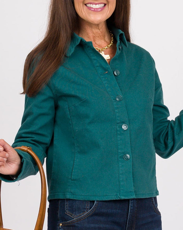 Heart of Pine Marcella Denim Jacket - Rain Forest