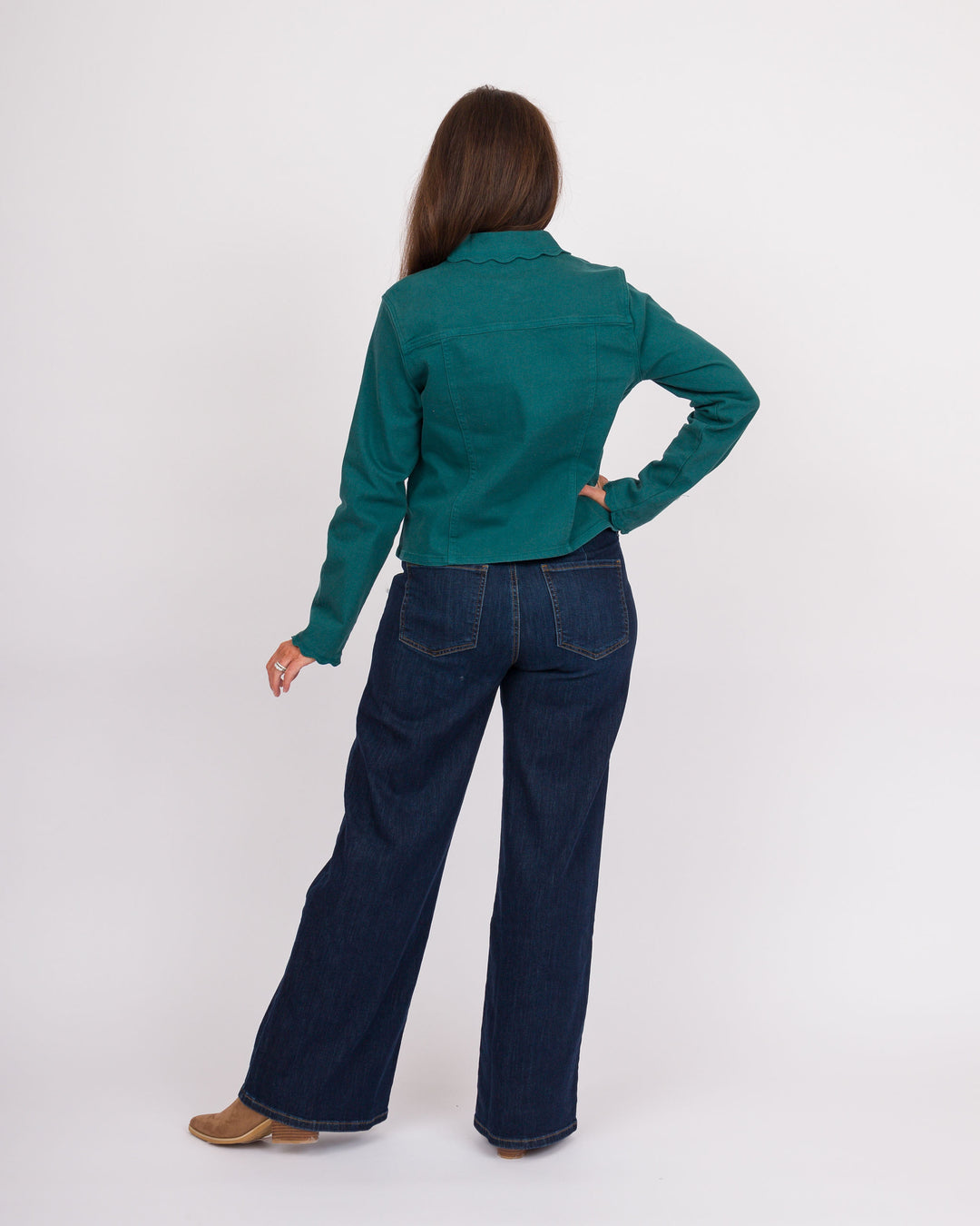 Heart of Pine Marcella Denim Jacket - Rain Forest
