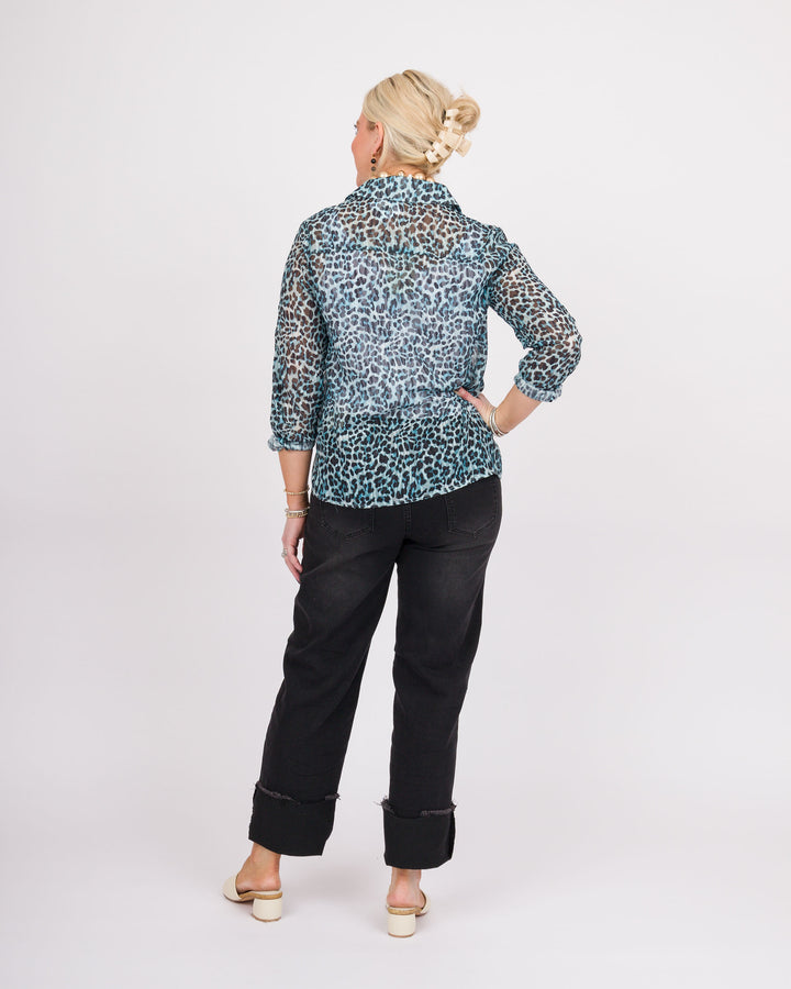 Leopard Lagoon Blouse