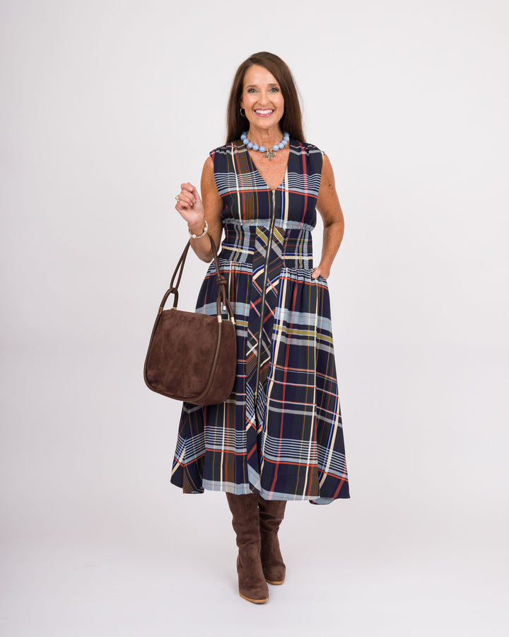 Wellington Navy Plaid Dress