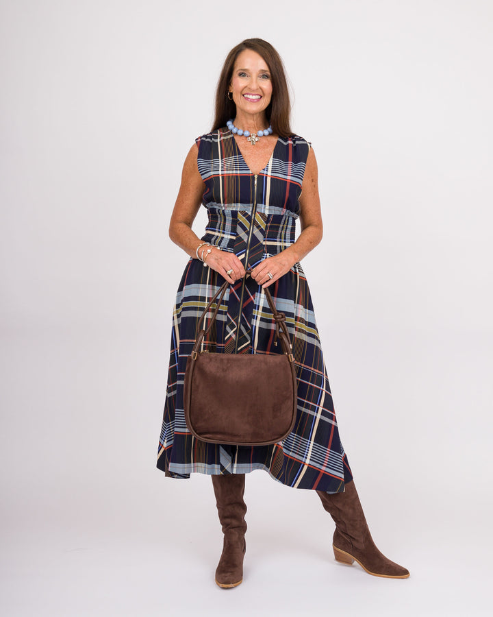 Wellington Navy Plaid Dress