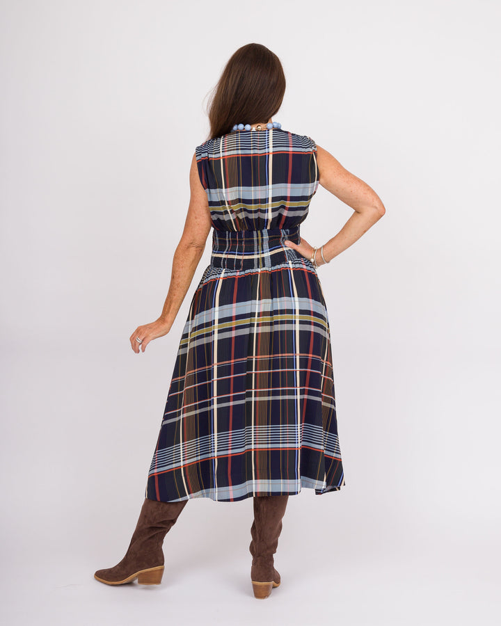 Wellington Navy Plaid Dress