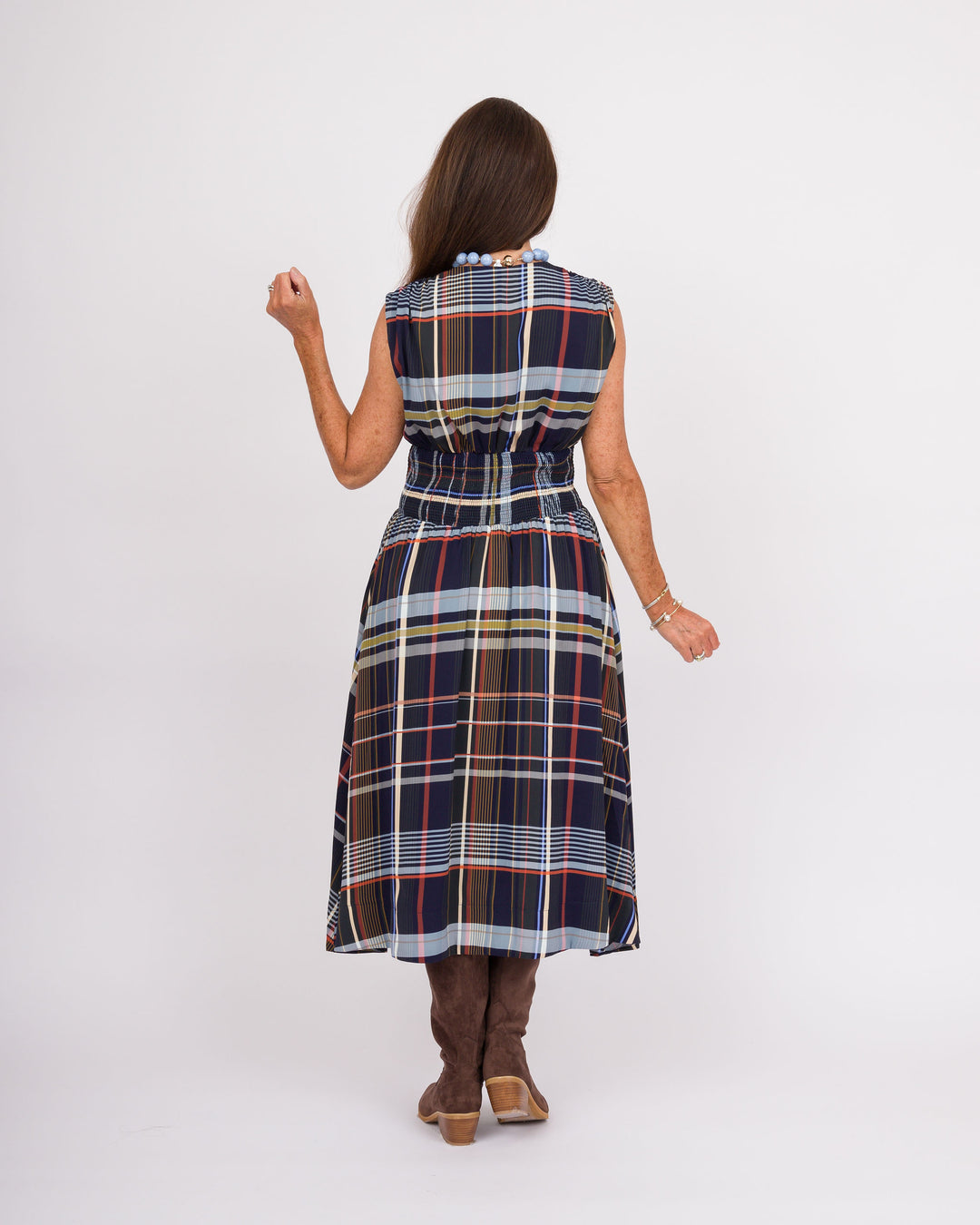 Wellington Navy Plaid Dress