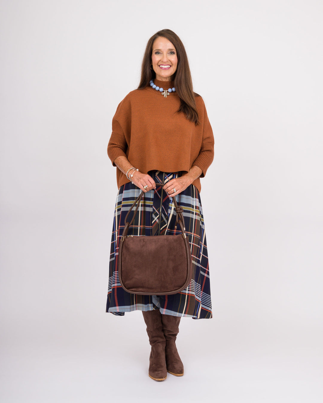 Wellington Navy Plaid Dress