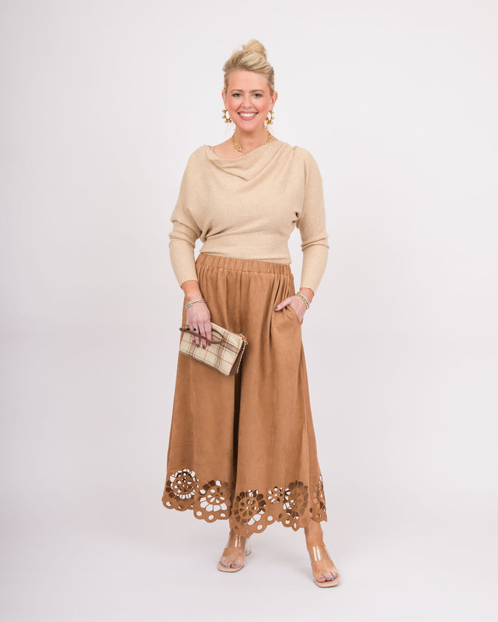 Claudine Cutout Pants - Camel