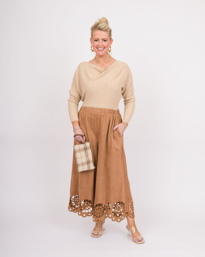 Claudine Cutout Pants - Camel