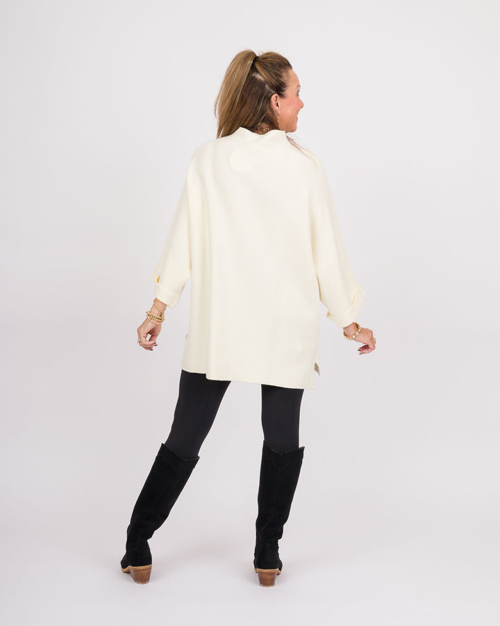 Danni Mock Neck Dolman Top - Cream