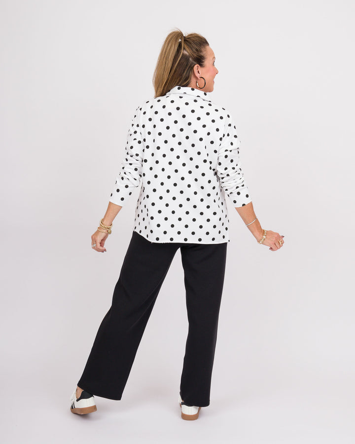 Collared Polka Dot Pullover