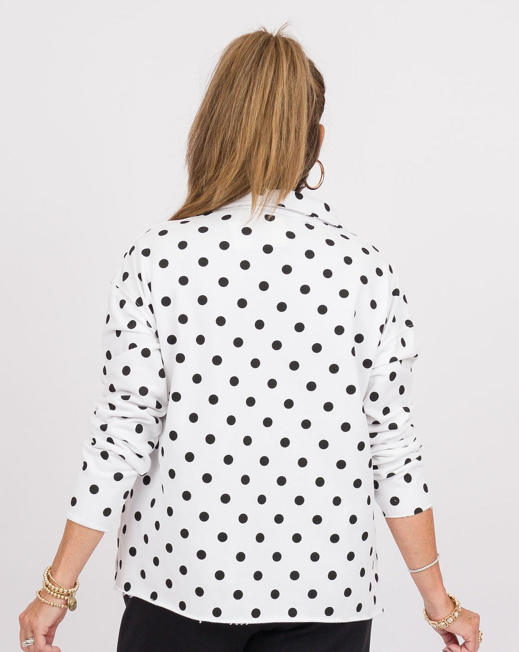 Collared Polka Dot Pullover