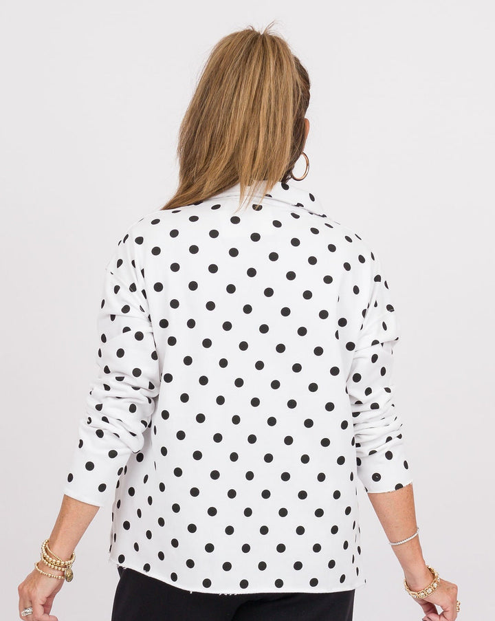 Collared Polka Dot Pullover