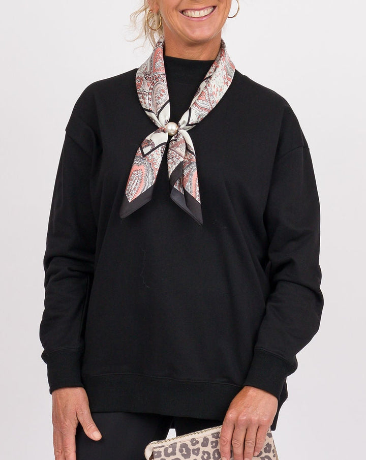 Black Mock Neck Sweatshirt