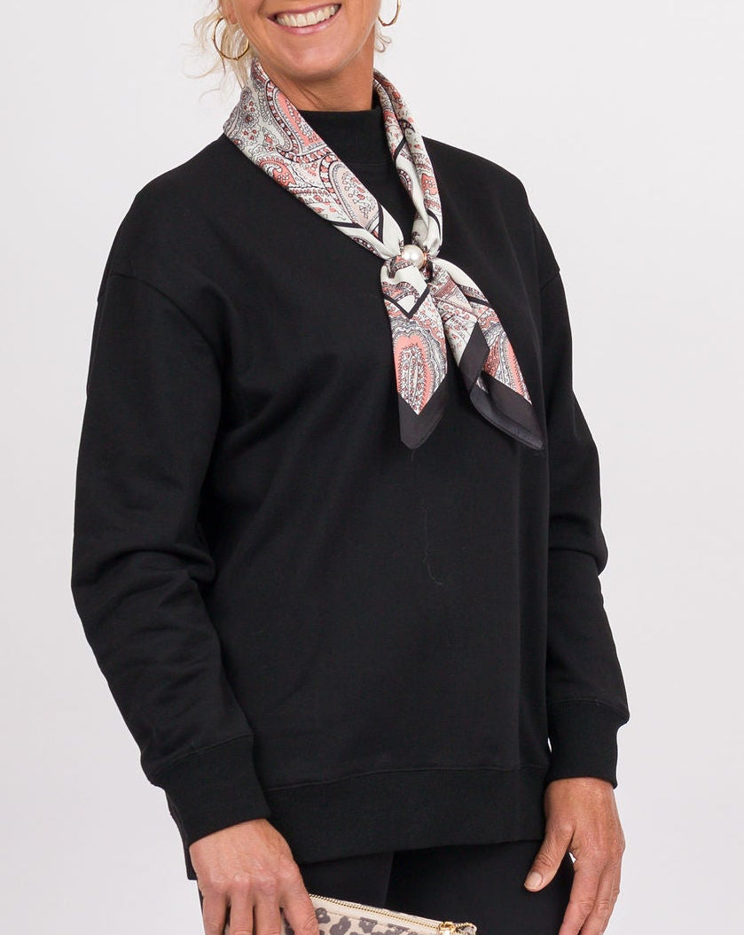 Black Mock Neck Sweatshirt