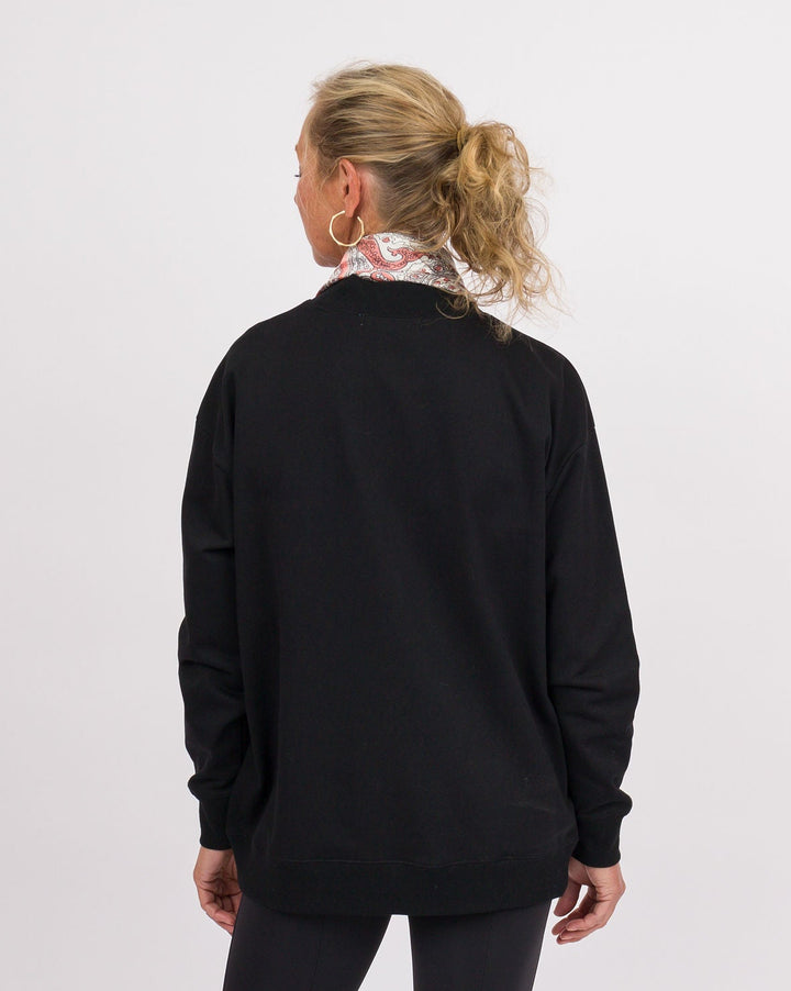 Black Mock Neck Sweatshirt