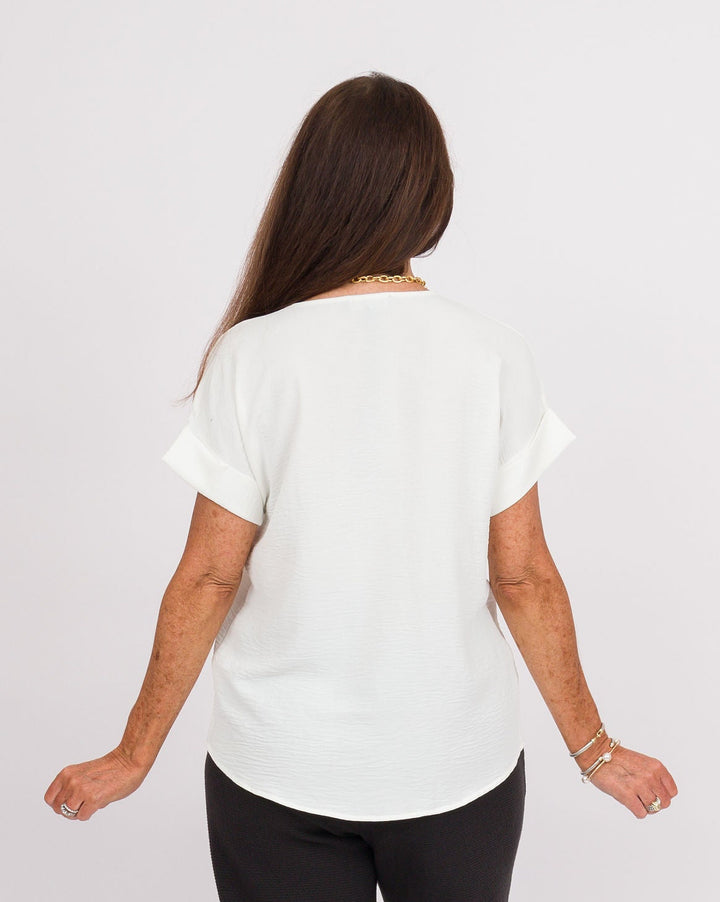 White Dolman Top