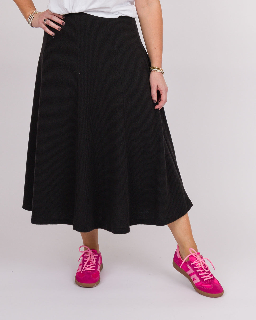 Cloud Weave Maxi Skirt - Black