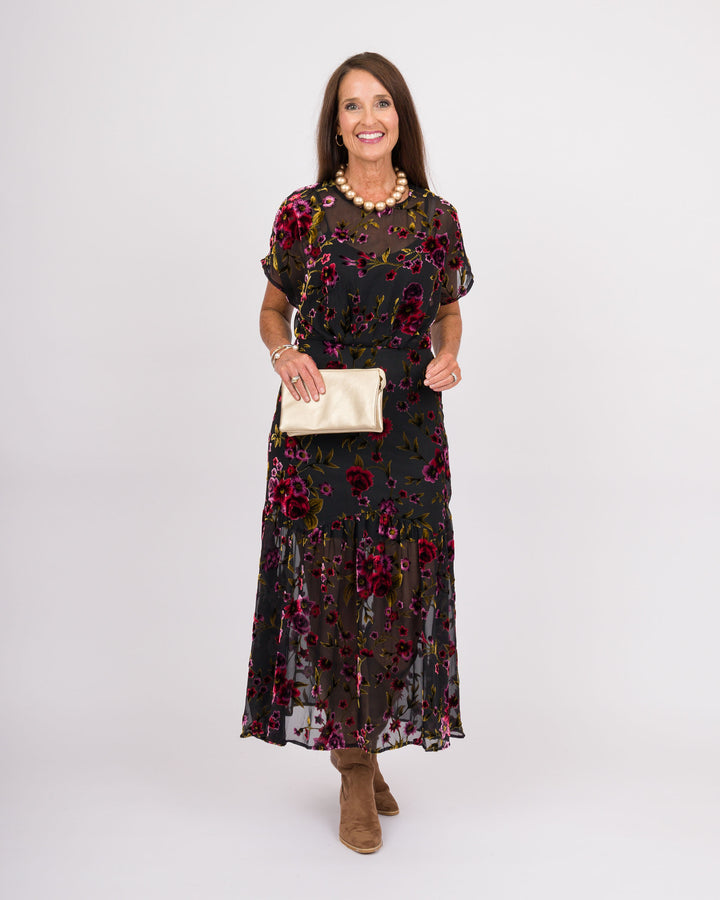 Midnight Meadows Midi Dress