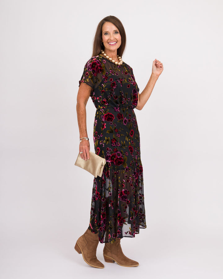 Midnight Meadows Midi Dress