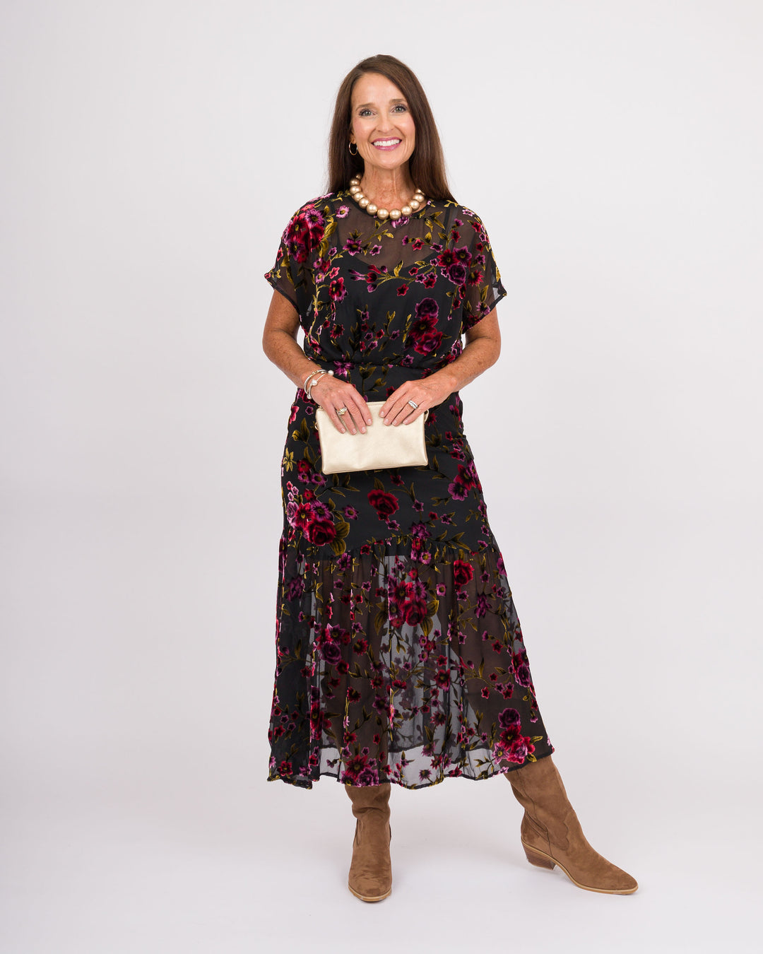 Midnight Meadows Midi Dress