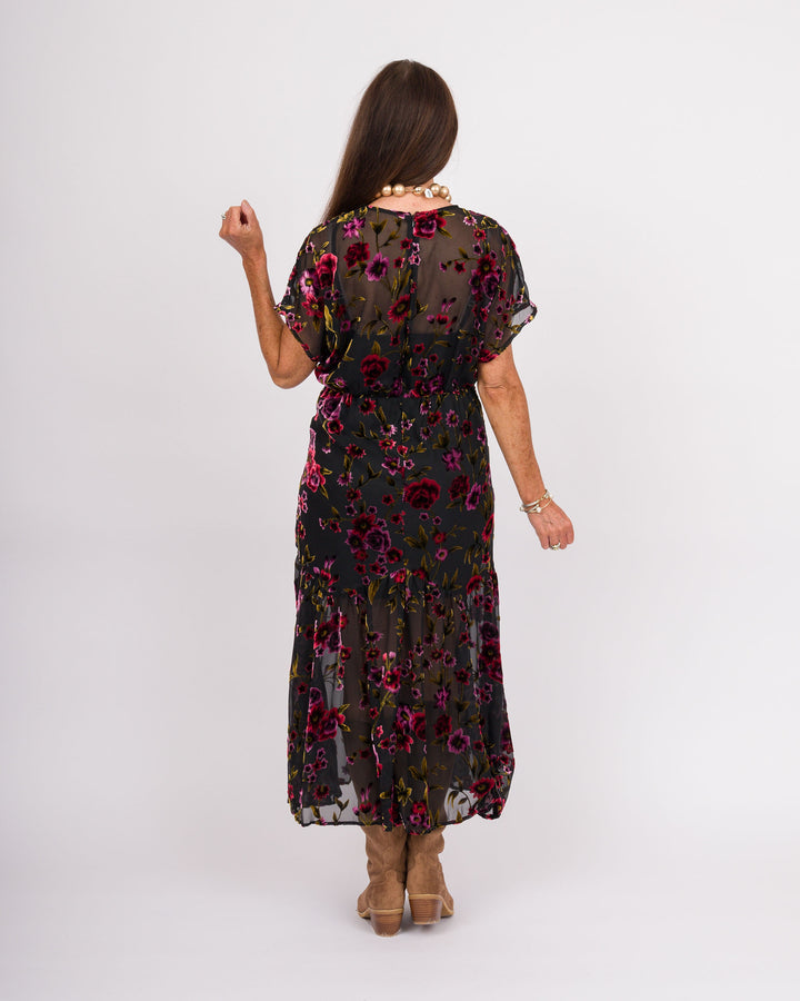 Midnight Meadows Midi Dress