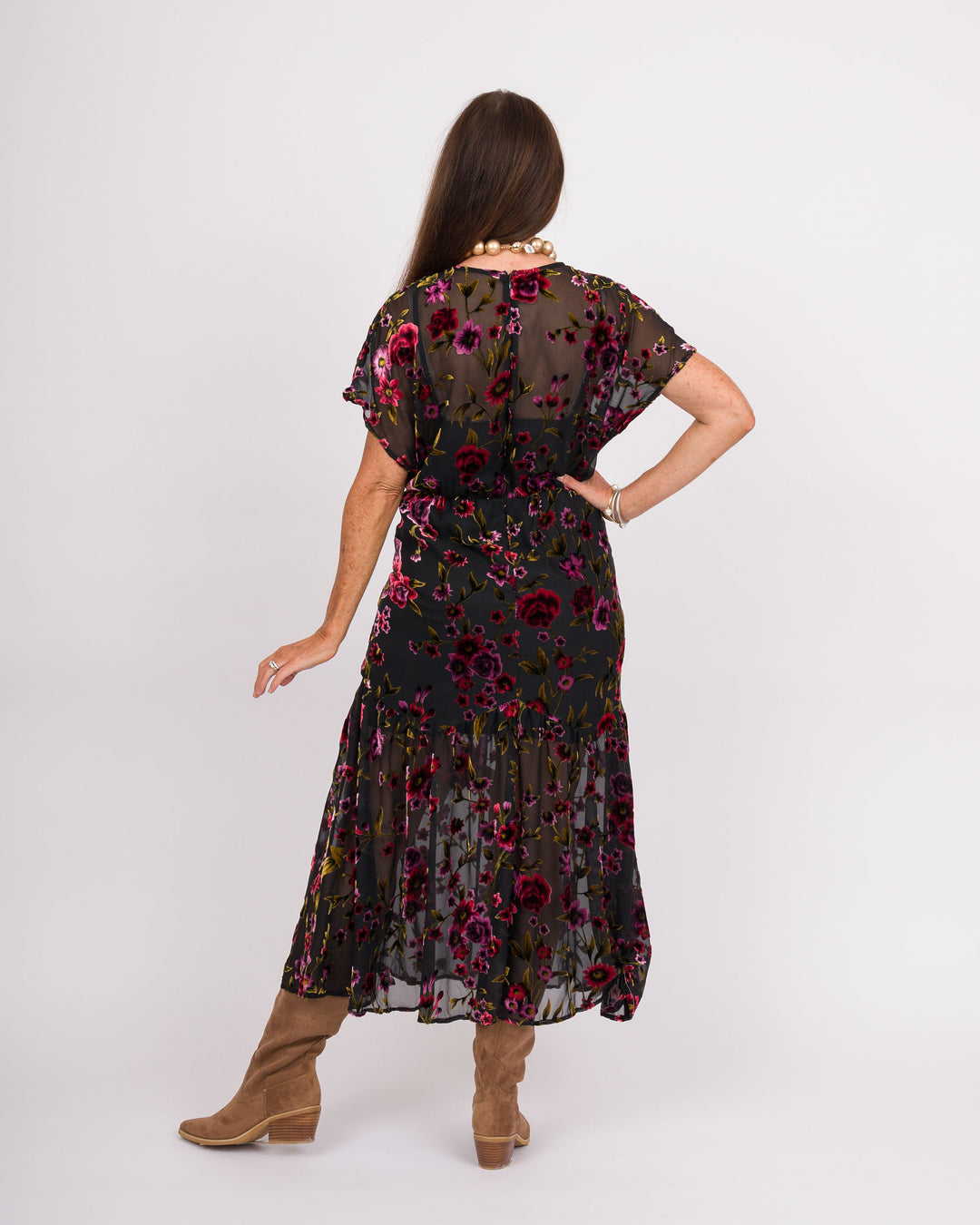 Midnight Meadows Midi Dress