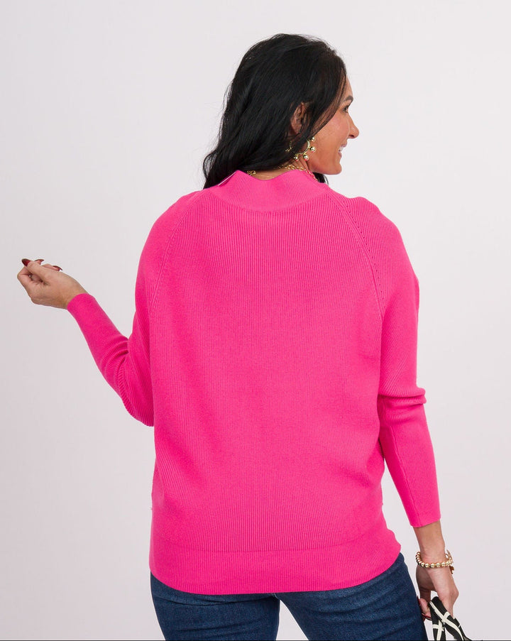 Eliana Slouch Sweater - Hot Pink