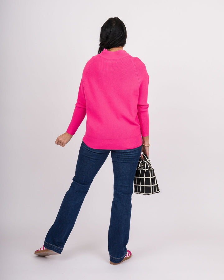 Eliana Slouch Sweater - Hot Pink