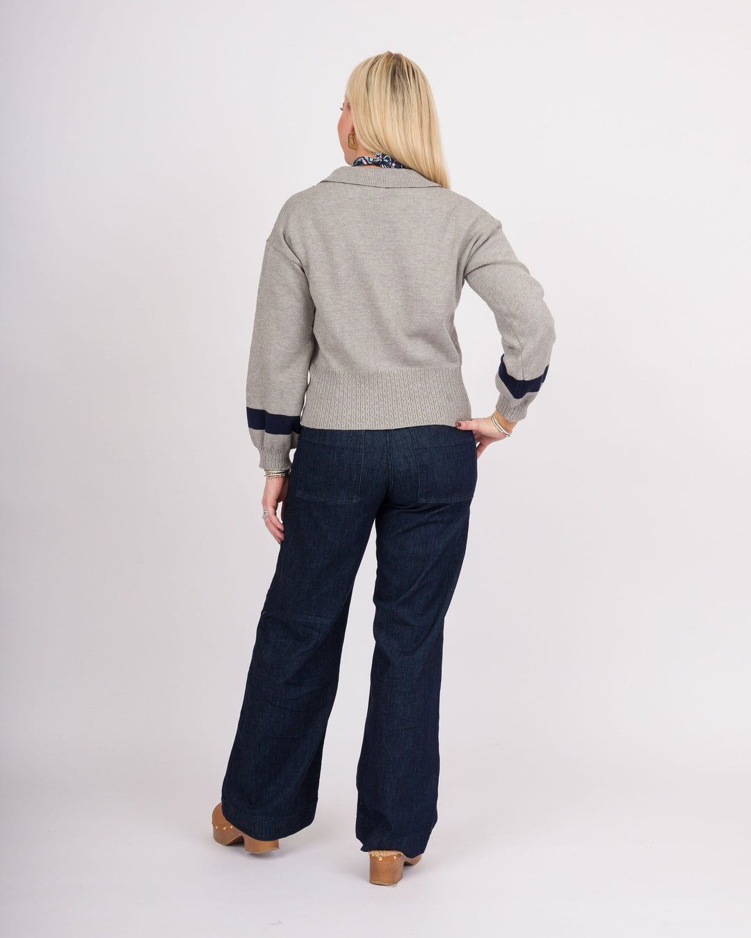 Grey Puff Sleeve Sweater