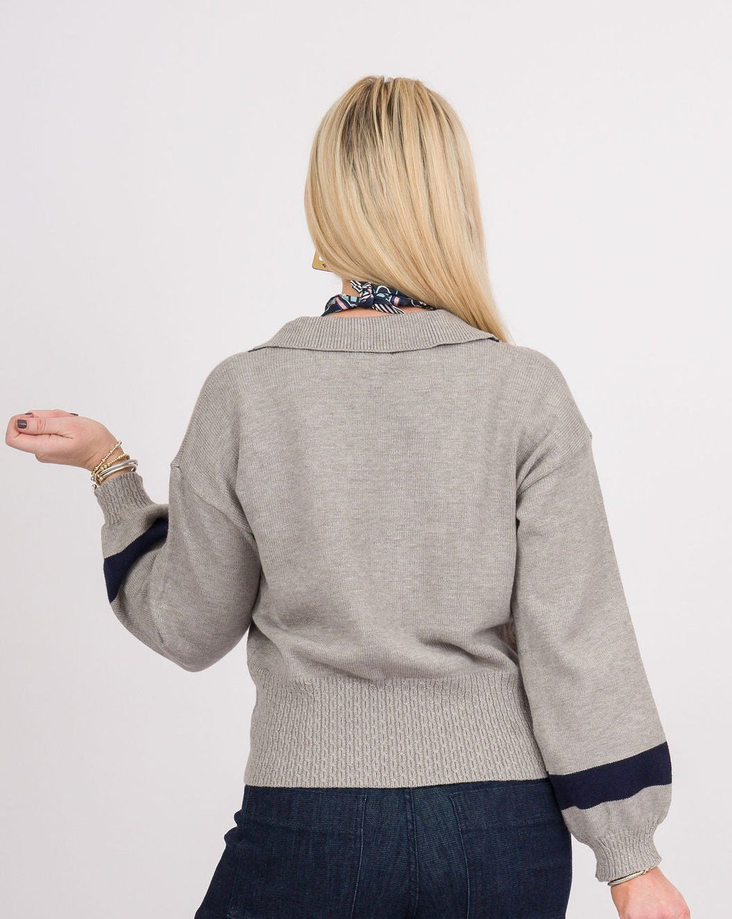 Grey Puff Sleeve Sweater