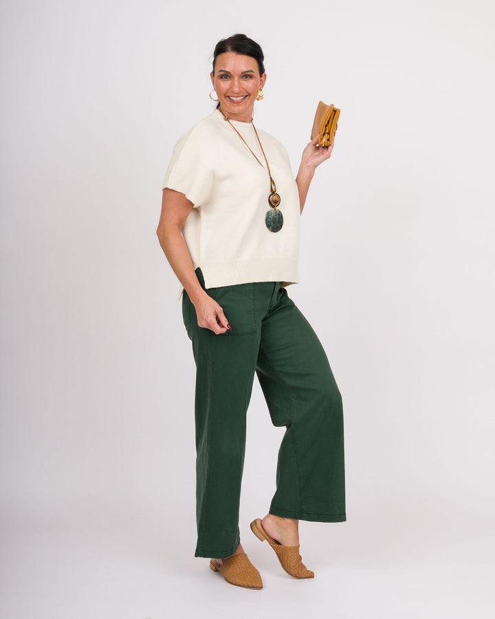 KUT from the Kloth Meg HIgh Rise Wide Leg - Evergreen