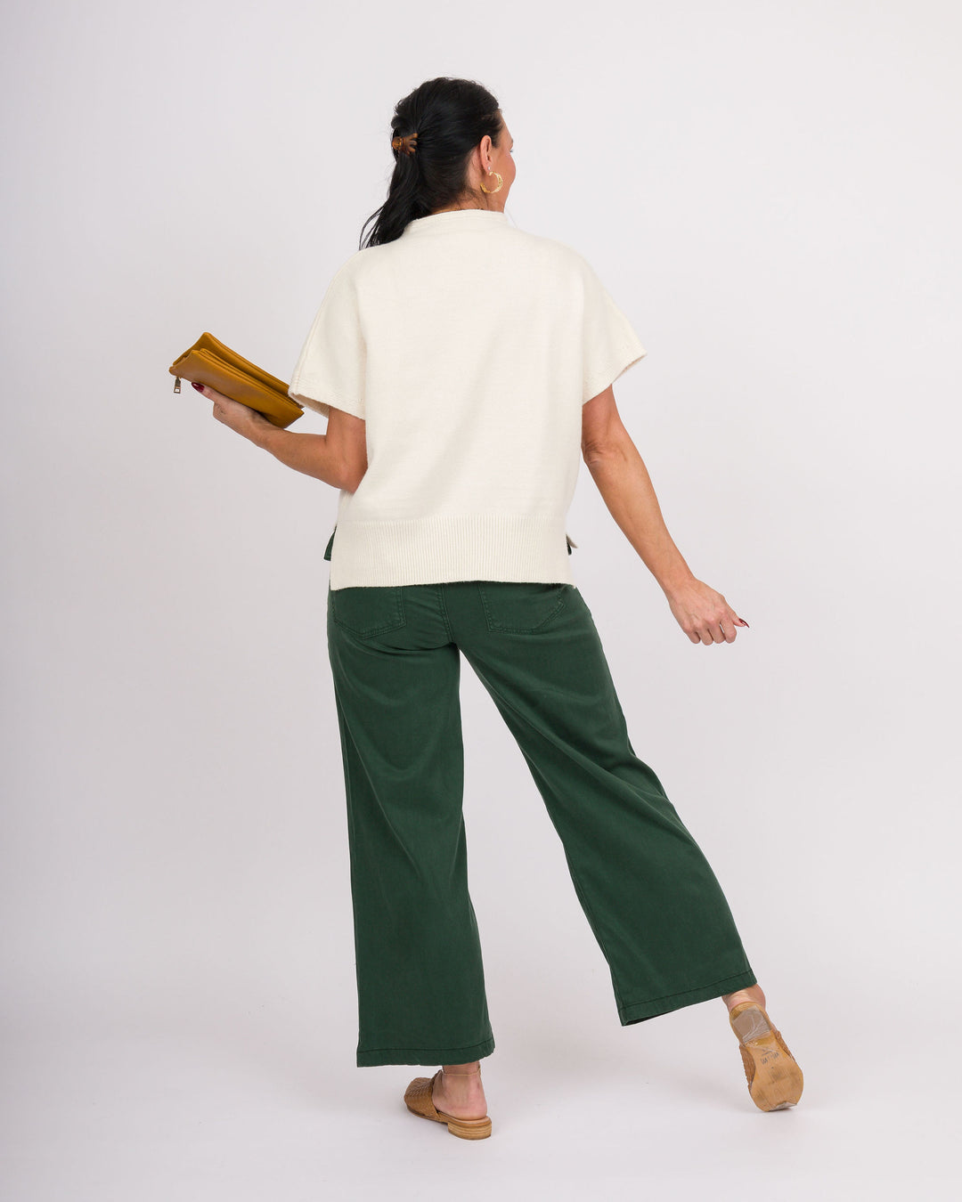 KUT from the Kloth Meg HIgh Rise Wide Leg - Evergreen