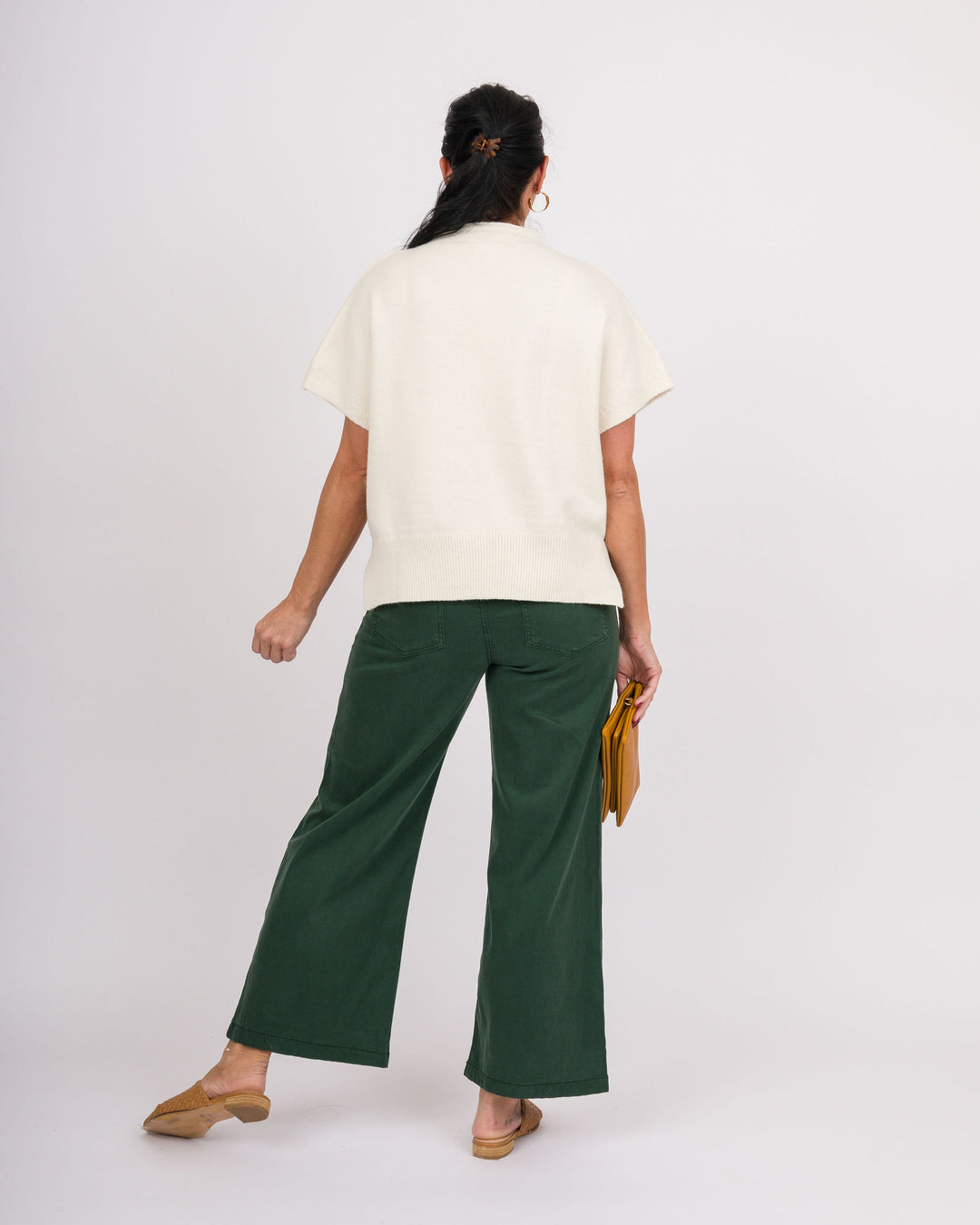 KUT from the Kloth Meg HIgh Rise Wide Leg - Evergreen