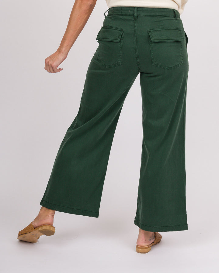 KUT from the Kloth Meg HIgh Rise Wide Leg - Evergreen