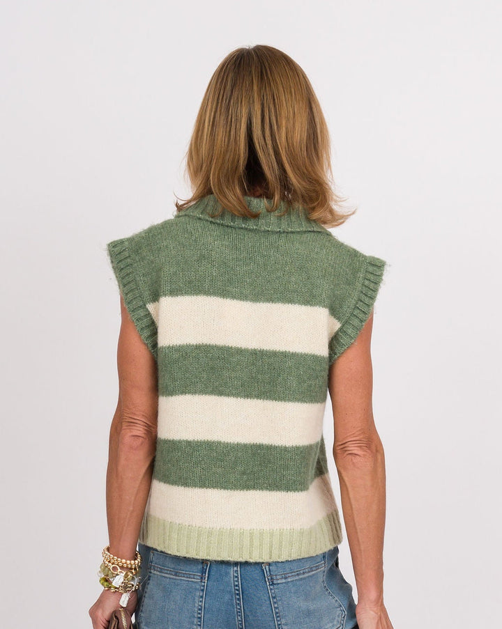 Avocado Cream Striped Vest