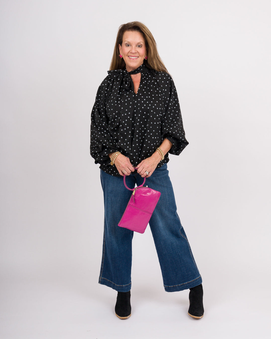Selah Tie Neck Top - Black