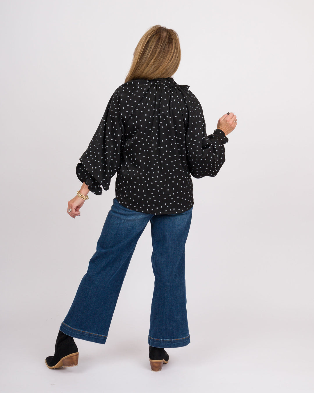 Selah Tie Neck Top - Black
