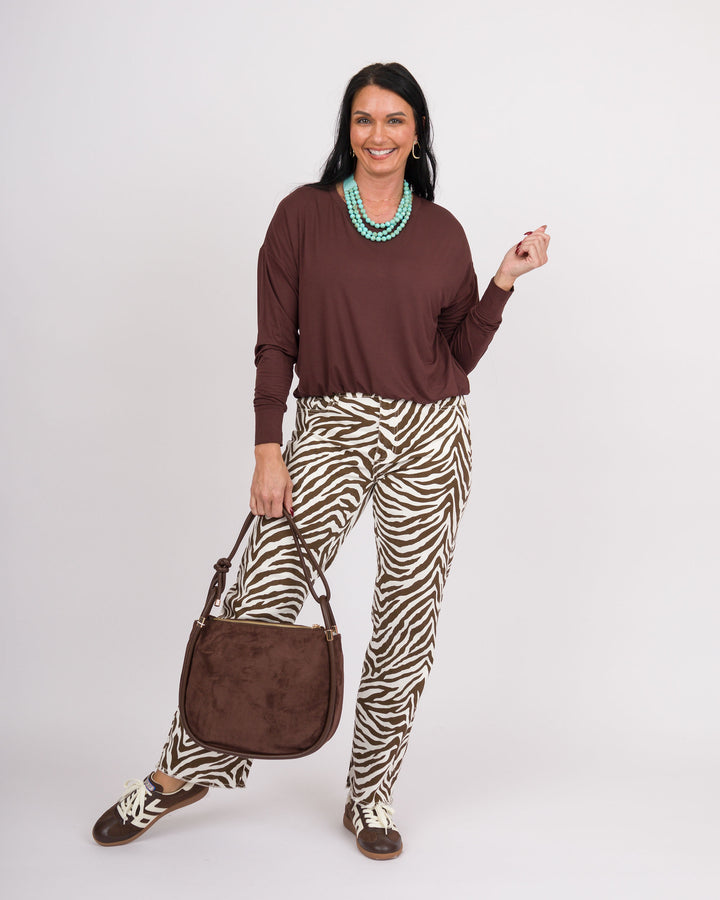 Heart of Pine Zebra Wide Leg Pants