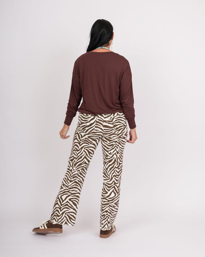 Heart of Pine Zebra Wide Leg Pants